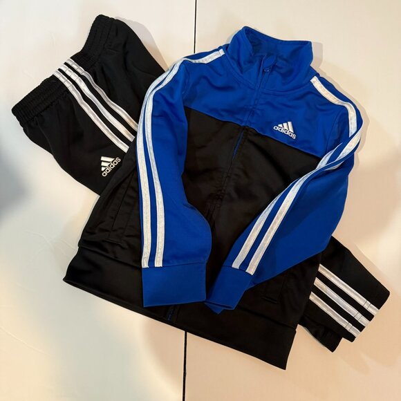 adidas Other - Kids jogger set-ADIDAS-Blue & Black w/ white stripes-Size 4T
